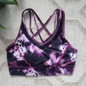 Lululemon Strap It Like It's Hot Sports Bra Blooming Pixie Multi Raspberry Sz 6